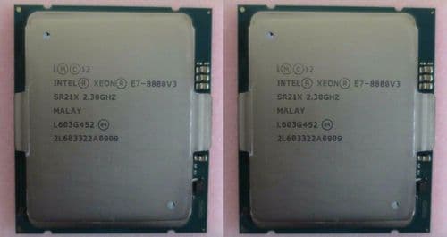2x Intel Xeon E7-8880v3 SR21X 2.30GHZ 45Mb Cache 18 Core Processor CPU LGA2011-1
