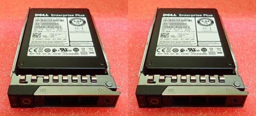 2x NEW Dell 3.84TB 2.5" SAS 12Gb RI TLC SSD MZ-ILS3T8B 4NMJF + G14/G15 Caddy