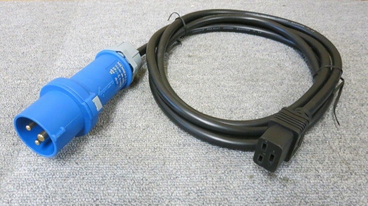 2x NEW Newlec NLAMT002 240V 16A M Ceeform Blue Plug To Volex 39M5388 ...