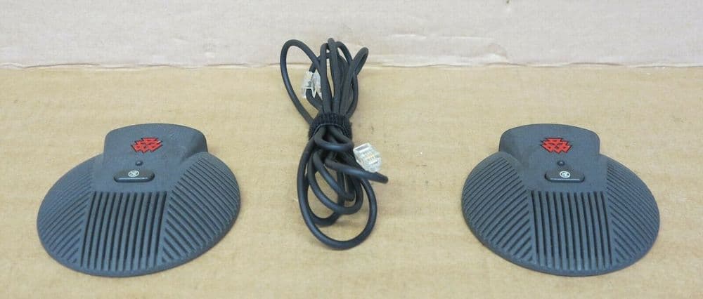2x Polycom 2201-00698-002-F SoundStation EX External Microphone with Cable