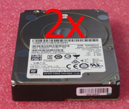 2x Seagate 1.2TB 2.5" 10K SAS 12Gb/s AF HotSwap 2.5" Internal HDD ST1200MM0018