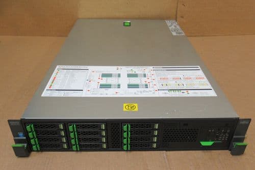 2xFujitsu Primergy RX300 S8 2x 8C E5-2640v2 32GB Ram 12x 900GB SAS HDD 2U Server