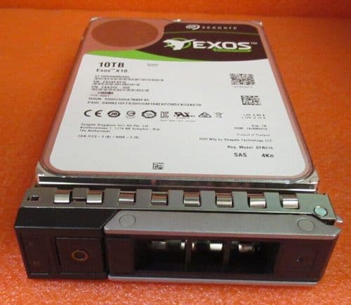 2xSeagate Exos 10TB 7.2K SAS 12G 4Kn ST10000NM0206 3.5" HDD+Dell 14th Gen Caddy