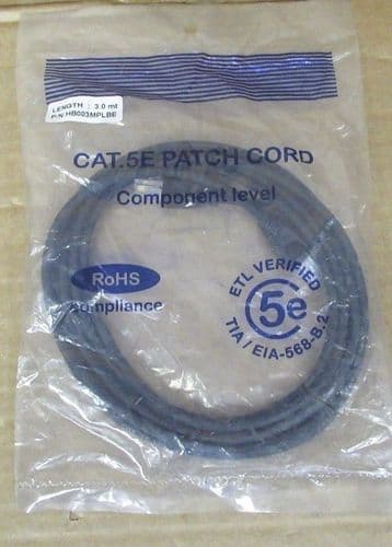 3 Metre CAT.5E Patch Cord Cable ROHS HB003MPLBE Black