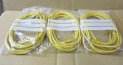 3 x AWM Enhanced Cat5e 350MHZ Yellow 5m Patch Cord RJ45 - 2835 E87647