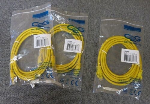 3 x C2C 83468/83469 New Cat6 Ethernet Network RJ45 Patch Cables 2/3M Yellow