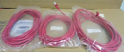 3 x Cat5 Patch Leads Red RJ45 5m