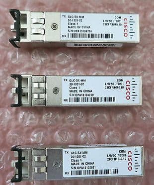 3 x Cisco Original GLC-SX-MM 1000-Base SX Short Reach SFP 30-1301-02