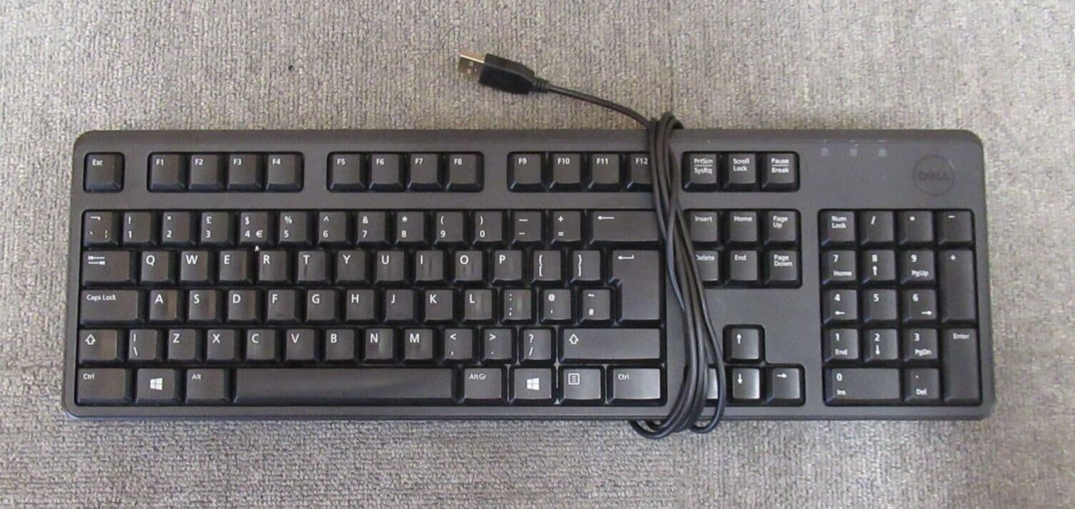 3 x Dell KB212-B C643N USB Wired Slim Black 104-key UK QWERTY Standard ...
