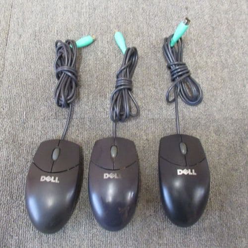 3 x Dell Logitech M-S69 851841-1000 W1668 PS/2 Wired 3-Button Trackball Mouse