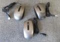 3 x Dell M-UAV-DEL8 K251D USB Wired 6 Button Silver Laser Scroll Wheel Mouse