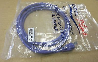 3 x Excel NEW Cat5e Violet RJ45 Booted Patch Cable 1.5 Metre - HB015MPLVT