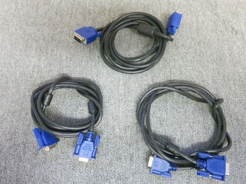 3 x Hortron E246588 Style 20276 VGA Cable Monitor Computer Video Cable