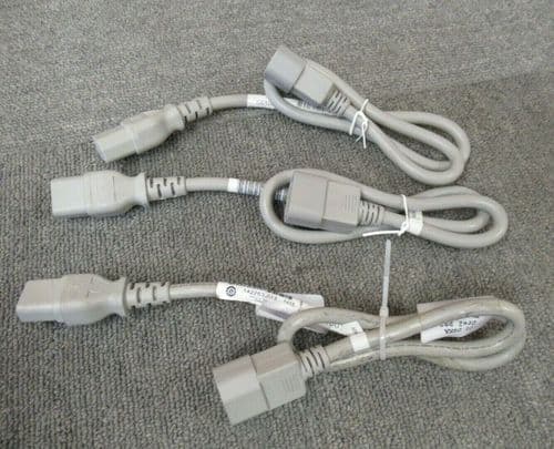 3 x HP 142263-013 0.6M 2FT Grey IEC Power Extension Cable C13 To C14 250V 10A