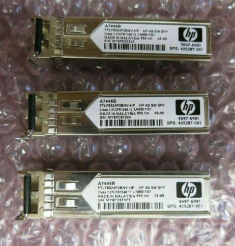 3 x HP A7446B FTLF8524P2BNV 4GB SW Fibre Channel 850nm SFP Transceiver Module