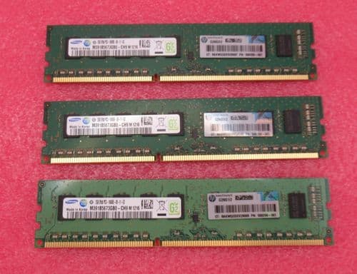 3 x HP Samsung M391B5673GB0-CH9 500209-061 2GB PC3-10600 DDR3-1333MHz CL9 Memory