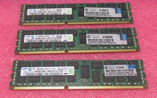 3 x HP Samsung M393B5170GB0-CH9Q8 500203-061 4GB PC3-10600 DDR3-1333MHz Memory