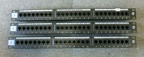 3 x Liberty Rack Mountable 24 Port 19" 1U Cat5e Ethernet RJ45 Patch Panel Black