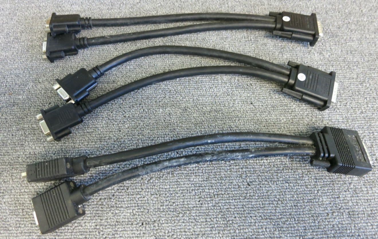 3 x Matrox 15941-00 DMS-60 LFH60 to Dual VGA 15 Pin Female Splitter Cable