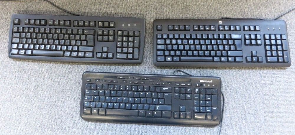 3 x Microsoft HP Chicony  X823078-003 KU-1156 KU-2971 Black USB Wired Keyboard