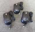 3 x Microsoft MSK-1113 X821908-002 Black USB Wired 3-Button Basic Optical Mouse