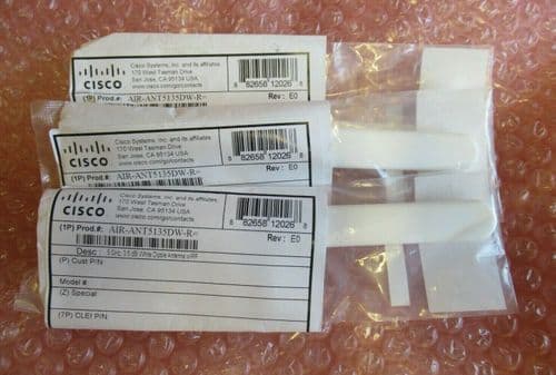 3 x New Cisco AIR-ANT5135DW-R Aironet Indoor 5GHz 3.5dBi Dipole Antenna RP-TNC