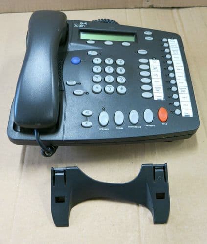 3Com NBX 2102 3C10226PE Business Phone Charcoal Gray With Handset And Stand