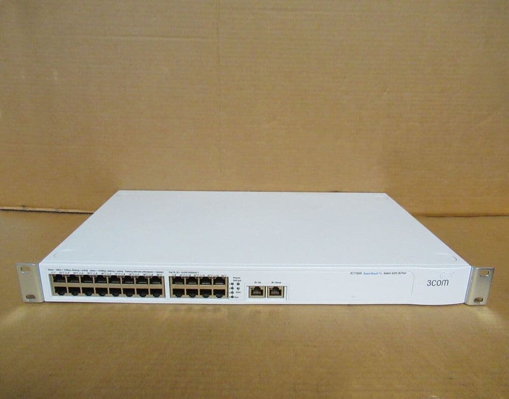 3COM SuperStack 3 4200 26-Port Network Switch 24 x 10/100 2x Gigabit ...