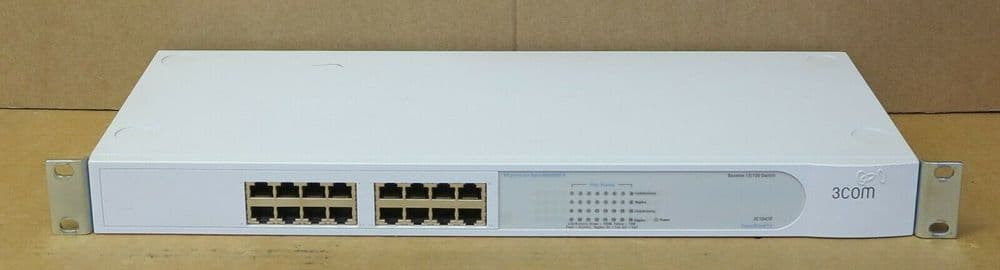 3Com SuperStack 3 Baseline 10/100 16-Port Ethernet Switch Rackmount 1U ...