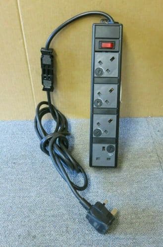 4 Way UK Outlets Under Desk PDU Power Module And Power Cable 240V 13A