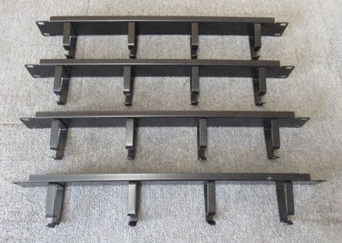 4 x 1U 19" Vertical 4 Rings / Hoops Cable Tidy Bar Black For Server Cabinet