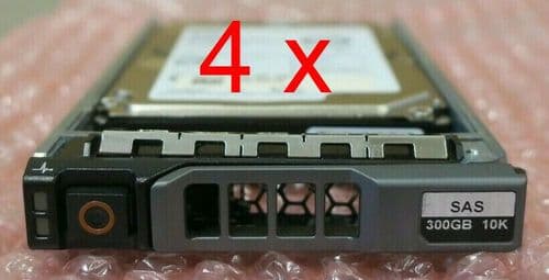 4 x Dell 300GB SAS 10k 6Gbps 2.5" Hard Drive PGHJG for Dell PowerEdge Servers