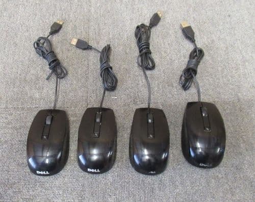 4 x Dell M-UAV-DEL8 J660D 810-00859 Black USB Wired 6-Button Optical Mouse