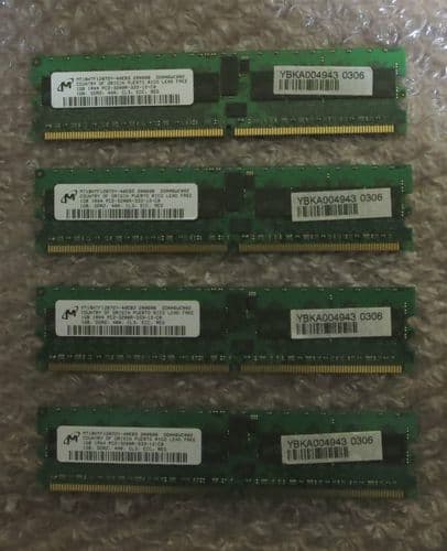 4 x IBM 73P2870 Micron MT18HTF12872Y-40EB3 1GB DDR2 Memory Module