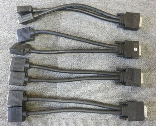 4 x Matrox 15941-00 DMS-60 LFH60 to Dual VGA 15 Pin Female Splitter Cable