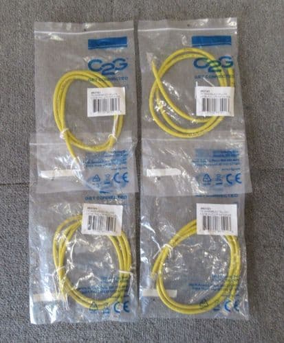 4 x New CablesToGo 83101 Ethernet RJ45 Male 1m Cat5e Yellow UTP Patch Cable