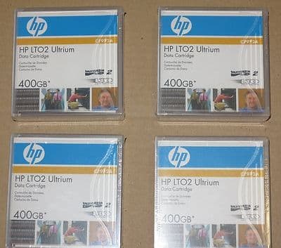 4 x NEW Genuine HP 400Gb LTO2 LTO 2 Ultrium Tape Data Cartridge C7972A