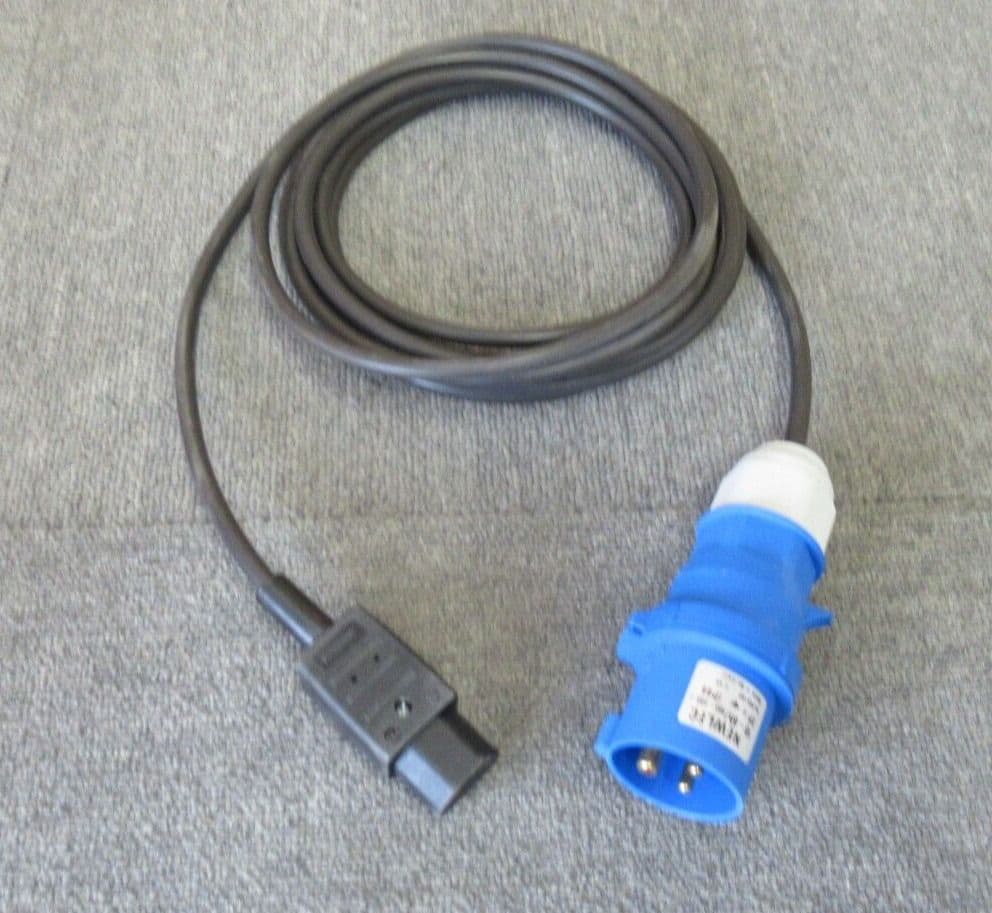 4.5M IEC C13 Female To IP44 16A Newlec Commando Blue Plug Male Power Lead Cable