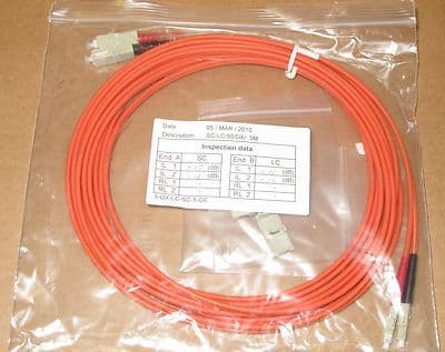 5 x 5M Fibre Channel SC-LC Patch Lead Cable 50/125 SC-LC/50/DX/5M Duplex FC