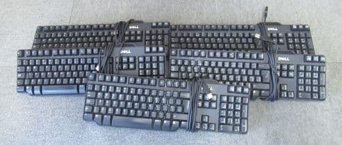 5 x Dell RT7D50 W7657 0W7657 USB Wired Black 104-key UK QWERTY Standard Keyboard