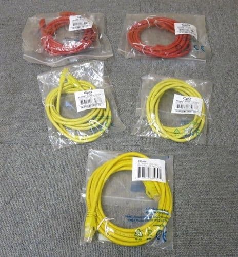 5 x New C2G 83449 83468 83469 Cat6 RJ45 Booted Unshielded Snagless Patch Cable