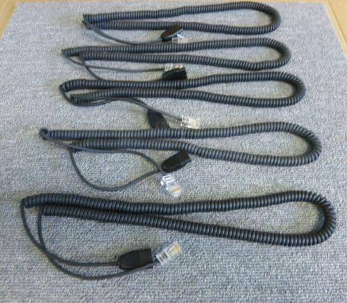 5 x Plantronics 77153-01 VistaPlus DM15 Unit Coil Cable QD6 / Modular J-Top