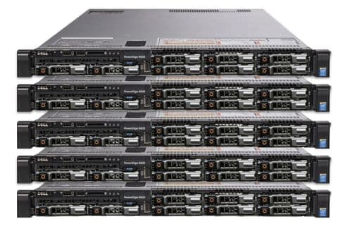 5x Dell PowerEdge R630 2x 12C E5-2650v4 64GB Ram 2x 600GB+6x 1.2TB HDD 1U Server