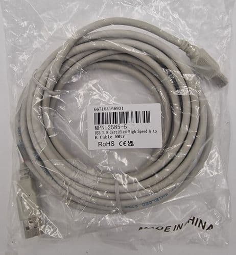5x NEW USB 2.0 PC Data Cable 16ft 5m 5 Meter Type A to Type B - 2585-5