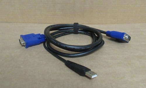 6 ft Ultra Thin USB VGA 2-in-1 KVM Cable 2x VGA Port 1x USB Port