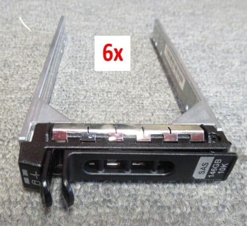 6 x Dell KF248 0KF248 PowerEdge Servers SAS SATA Hot-Swap 2.5" Hard Drive Caddy