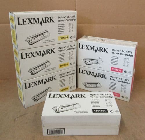 6 x New Lexmark Magenta Yellow Black Print Toner Cartridges for Optra SC1275
