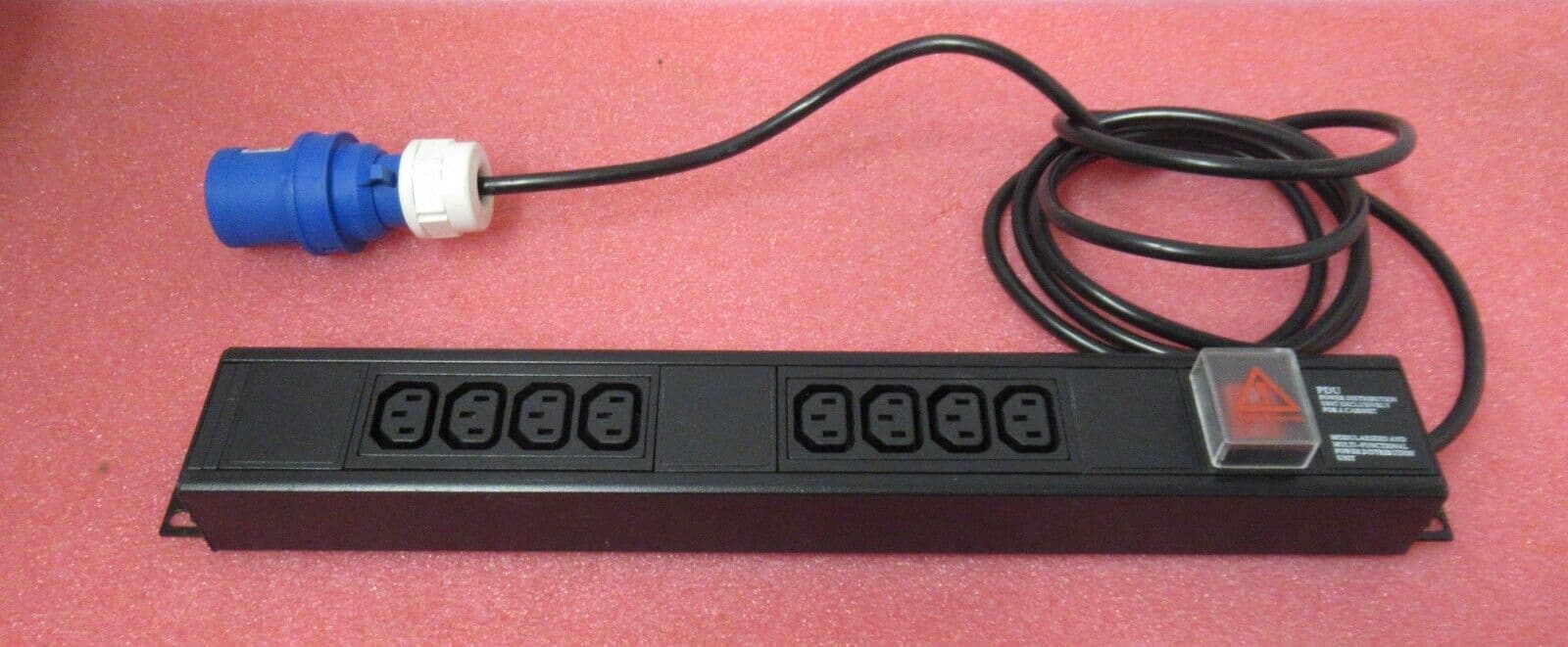 8 Way C13 PDU With 16A Commando Plug 3m Vertical Rack Mount - VIEC-8