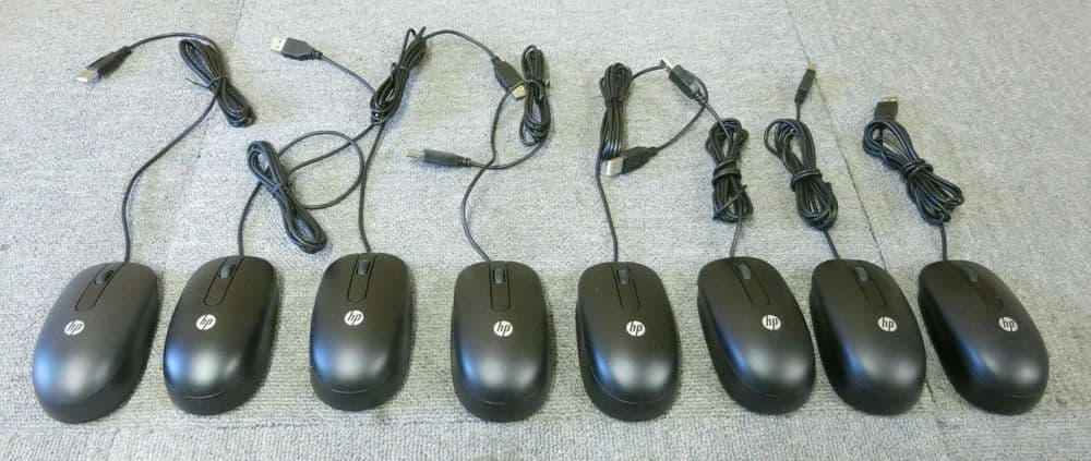 8 x HP 672662-001 674316-001 Black USB Wired 3 Button Optical Scroll Mouse
