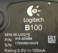 8 x Logitech B100 M-U0026 810-003656 Black USB Wired 3-Button Optical Mouse